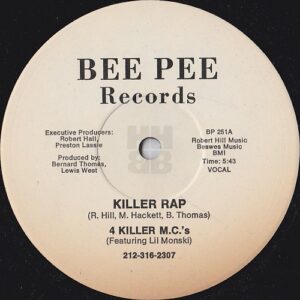 4 killer mcs killer rap side A with telephone number