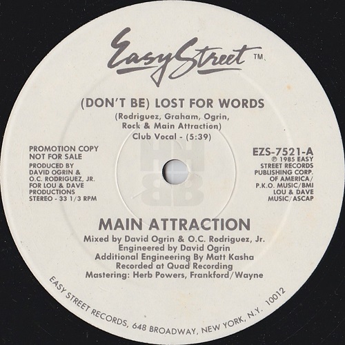 main attraction dont be lost for words promo side A
